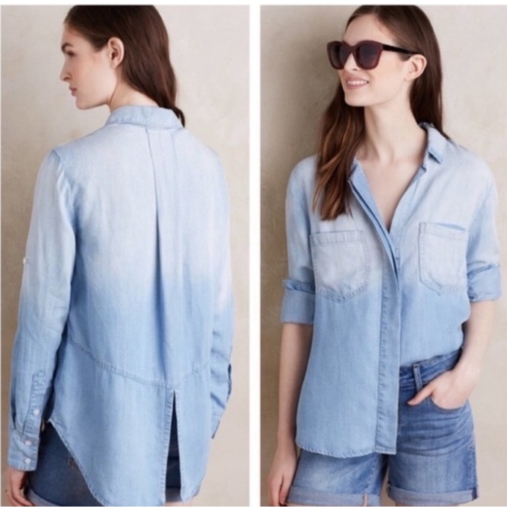 Anthropology Cloth & Stone light chambray button up